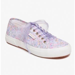 LoveShackFancy x Superga Sneaker In Lavender Blooms